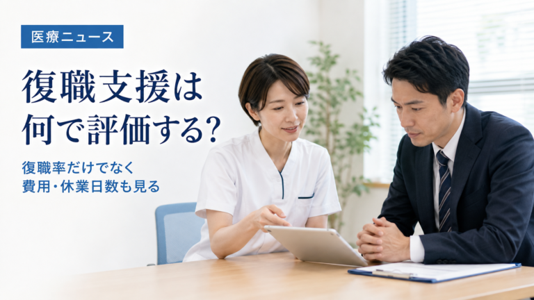 復職支援は「復職率」だけで評価できない――コスト・休業日数・生産性を並べて考える